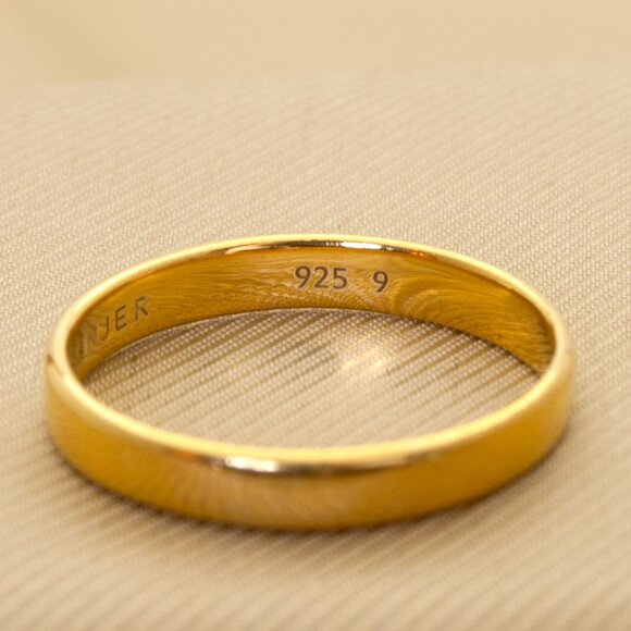 Vintage Gold Plated 925 Sterling Silver Band Ring – Comfort Fit, Size 9, Classic - Picture 4 of 8